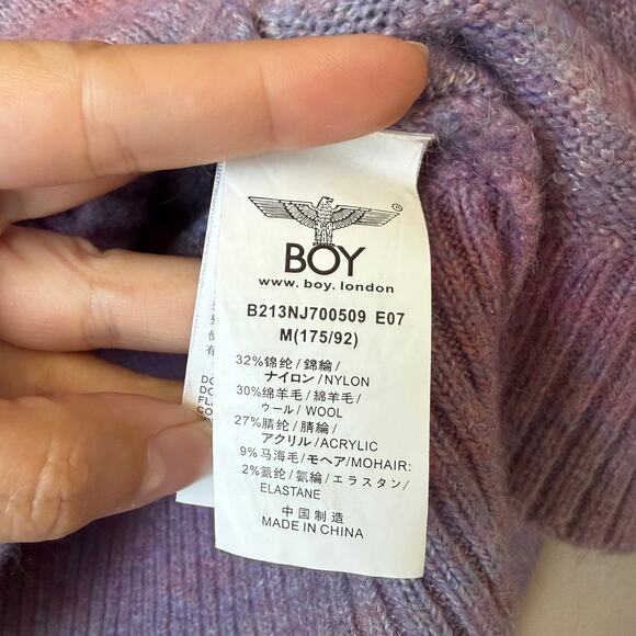 BOY London Purple Gradient Logo Knit Sweater Size M - Picture 6 of 9